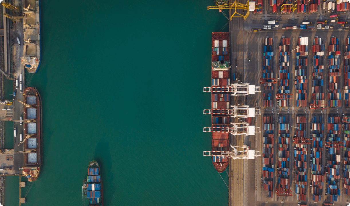 Container harbor from above